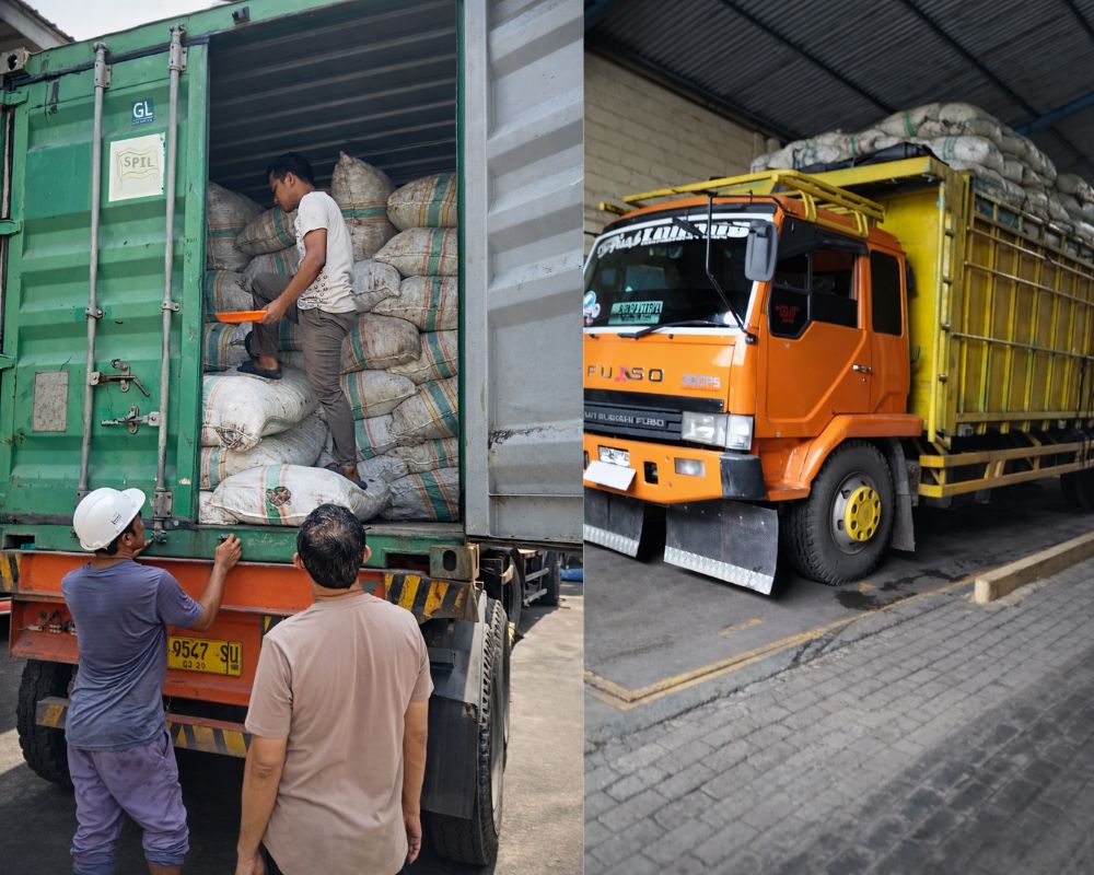 Truk Pengangkutan Bahan Baku